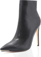 Women's Pointed Toe Stiletto Chic Ankle Black Boots