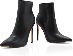 Women's Pointed Toe Stiletto Chic Ankle Black Boots