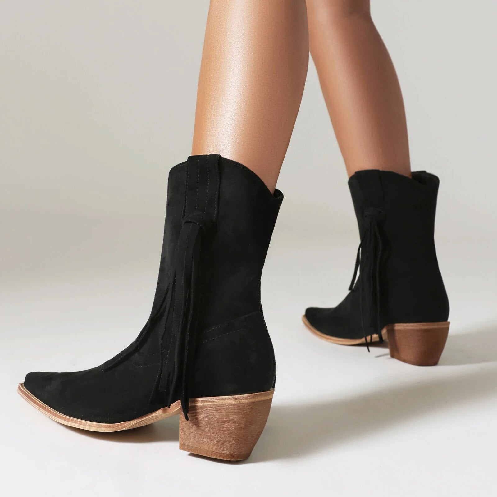 Aine Faux Cowhide Western Chelsea Boots