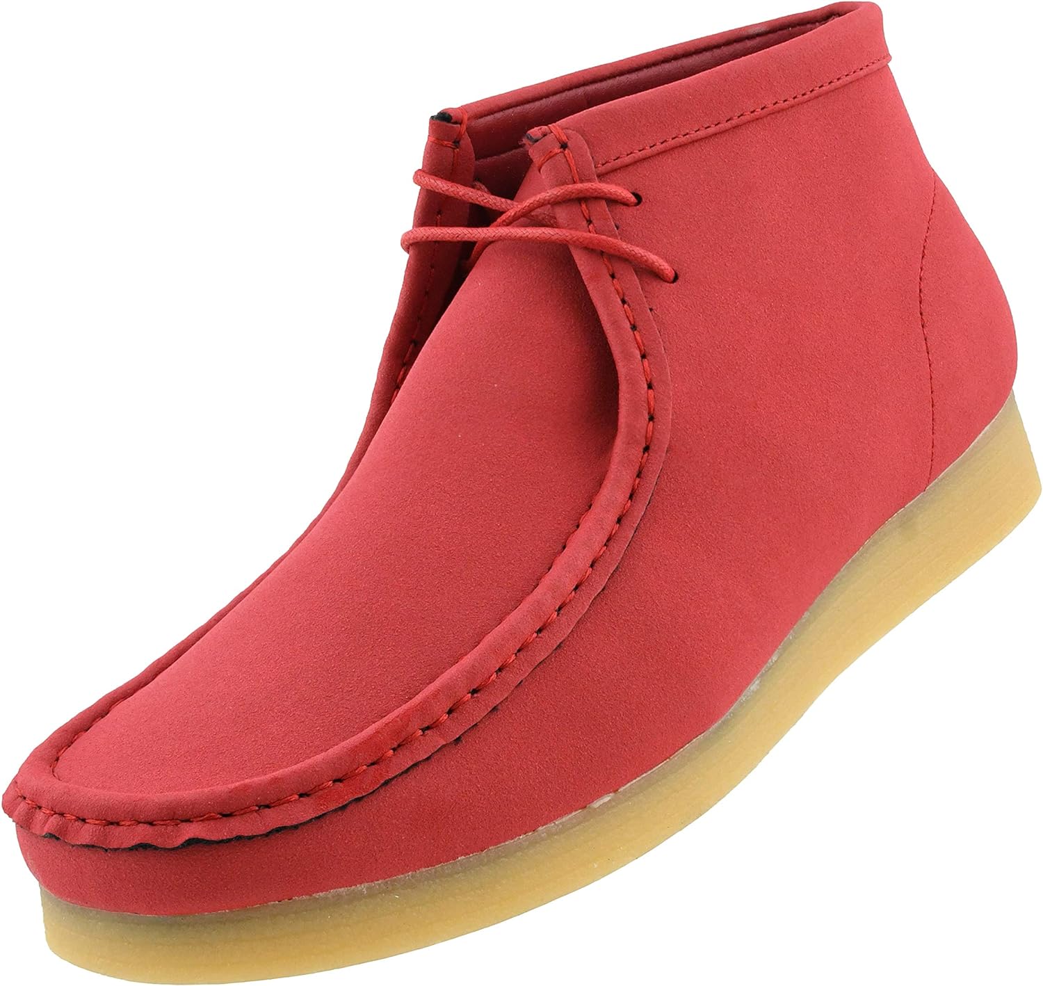 Men's Light Pink Lace Up High Top Suede Boots