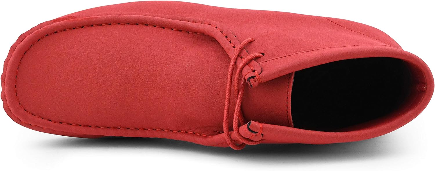 Men's Light Pink Lace Up High Top Suede Boots