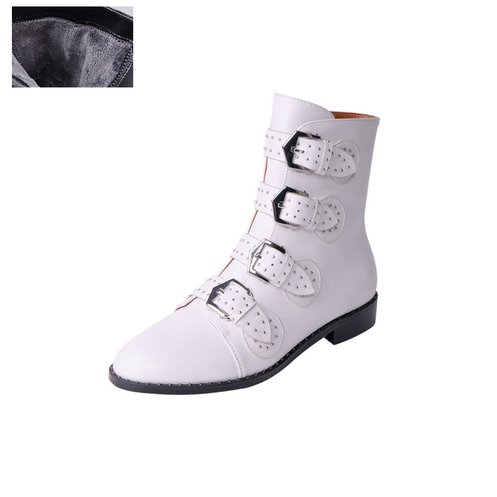 Becca Studs & Belts Motorcycle Boots -  3 Colors