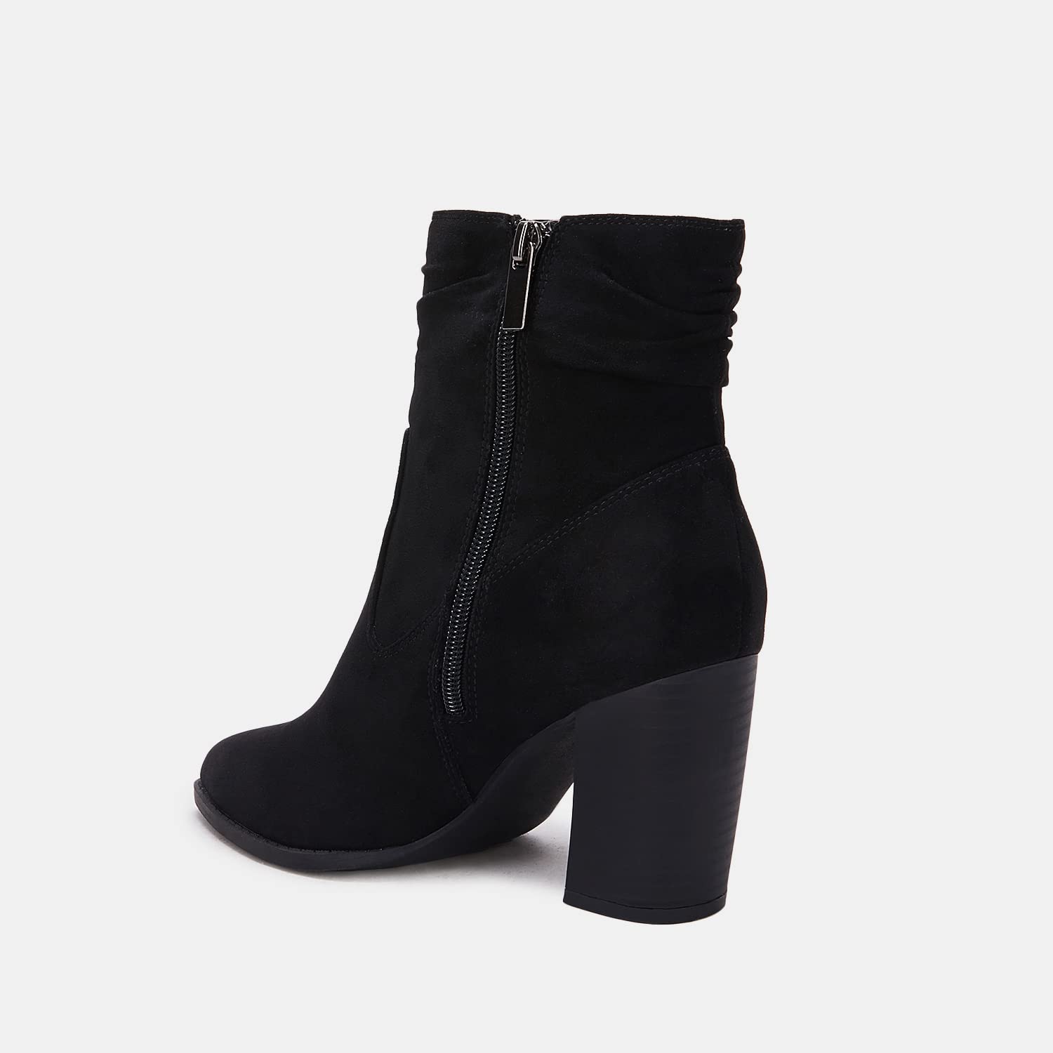 Black Slouchy Suede Ankle Boots