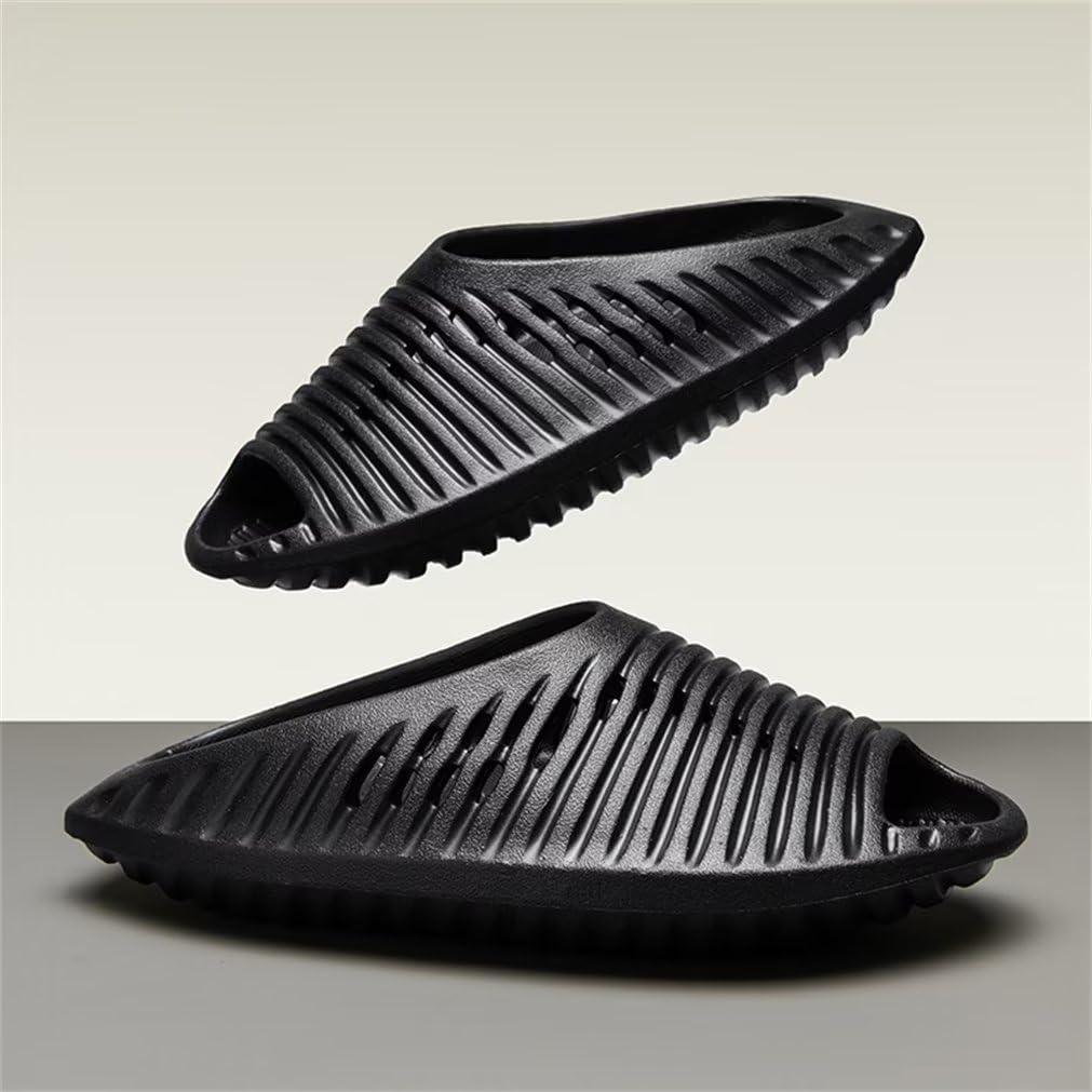 Black Men's Modern Beach Summer Slide Sandals