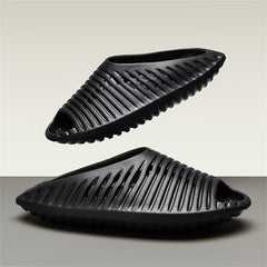 Black Men's Modern Beach Summer Slide Sandals