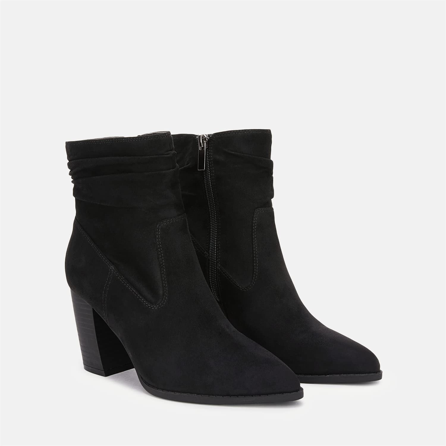 Black Slouchy Suede Ankle Boots