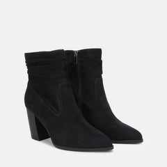 Black Slouchy Suede Ankle Boots