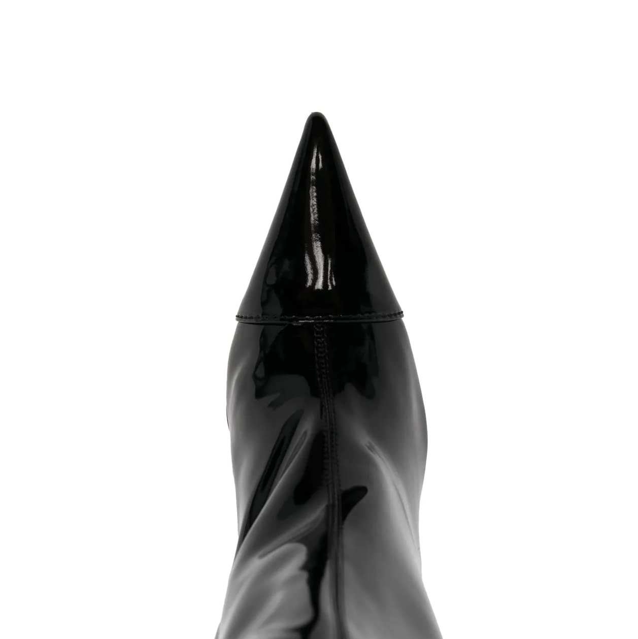 Black Fashion Forward Metallic Knee High Stiletto Boots