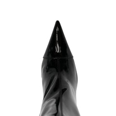 Black Fashion Forward Metallic Knee High Stiletto Boots