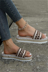 New Fashion Spring Outfit Bohemian Linen Rope Platform Sandals