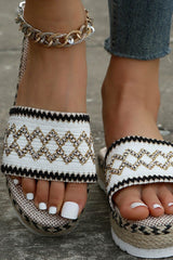 New Fashion Spring Outfit Bohemian Linen Rope Platform Sandals
