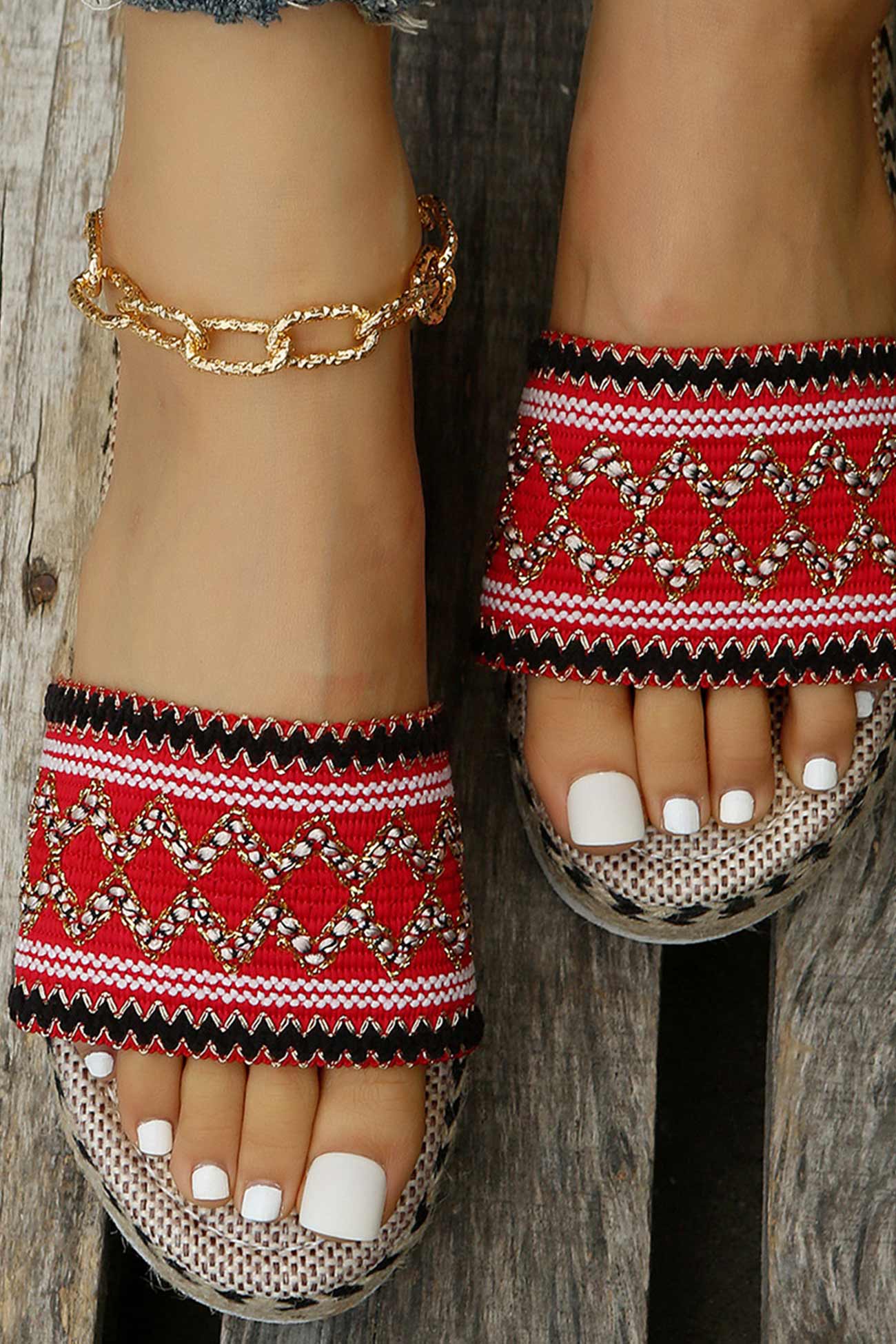 New Fashion Spring Outfit Bohemian Linen Rope Platform Sandals