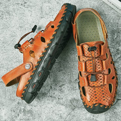 Men's Leather Camel Anti-Slip Outdoor Sandals