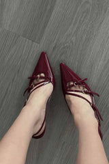 New Fashion Spring Outfit Buckle Pointed Toe Slingback High Heels