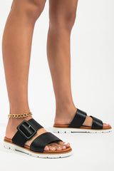 New Fashion Spring Outfit Buckle Strap Platform Slide Sandals