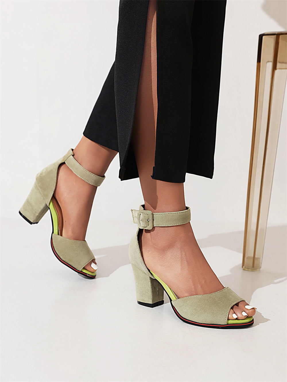Alison Hayesâ„?Suede Peep Toe Heels