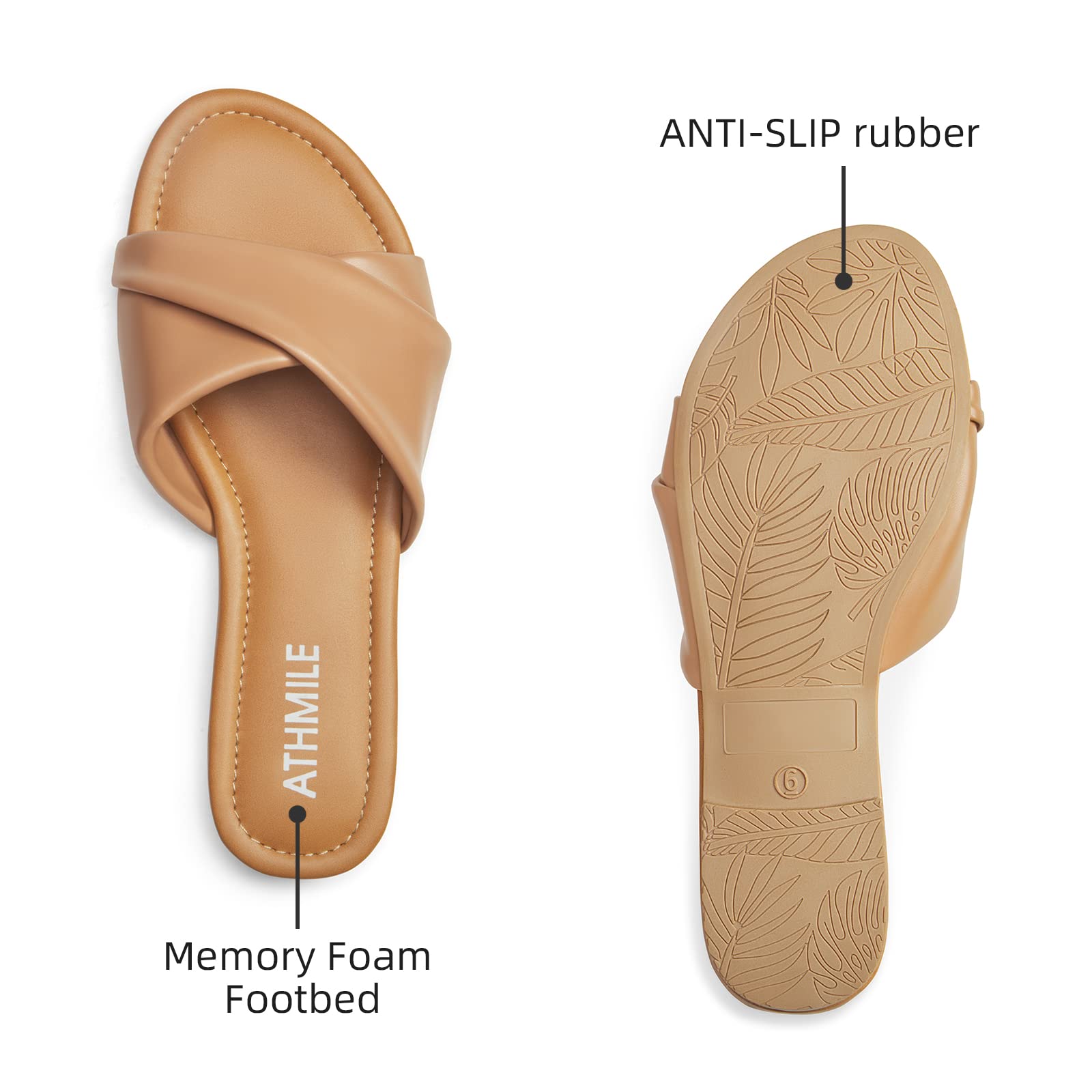 Camel Casual Leather Summer Flat Sandals