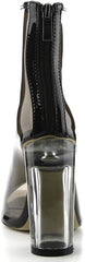 Shoe Secret Nude Open Toe Clear Perspex Ankle Boots
