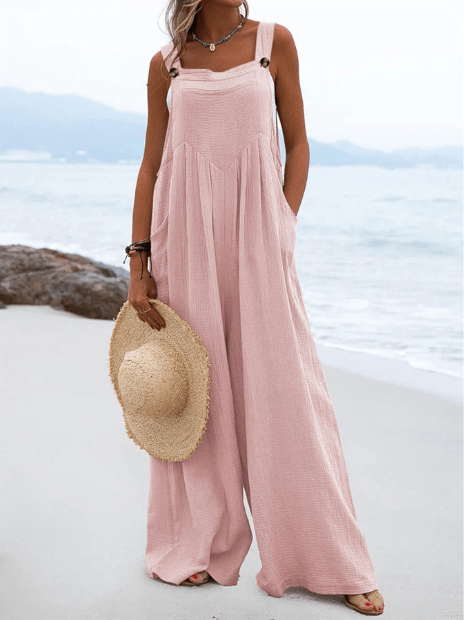 ROSA - SLEEVELESS JUMPSUIT WITH WIDE LEGS