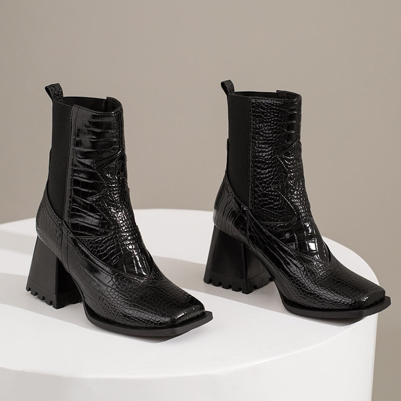 Croco Chelsea Western Ankle Boots - 3 Colors