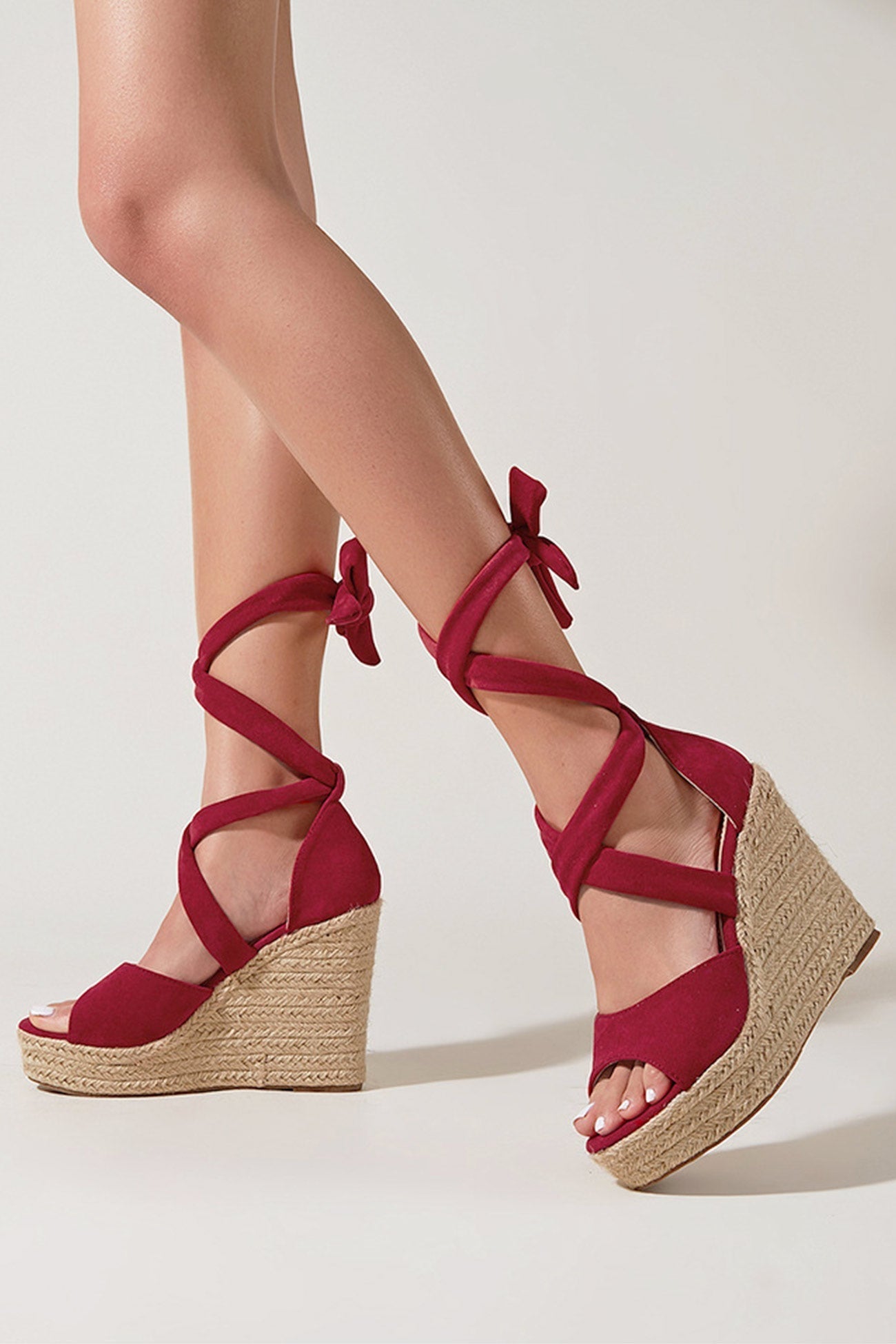 New Fashion Spring Outfit Espadrille Platform Lace-Up Heel Sandals