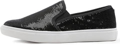 Fashion Slip-On Black Sequin Casual Flat Loafers