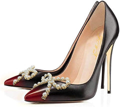 Golden Cap Toe Stiletto Classic Shoes