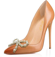 Golden Cap Toe Stiletto Classic Shoes