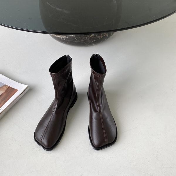 Gewen Faux Leather Minimalist Sock Boots - 2 Colors