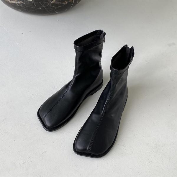 Gewen Faux Leather Minimalist Sock Boots - 2 Colors