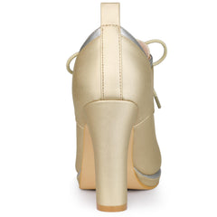 Gold Retro Platform Booty Heels