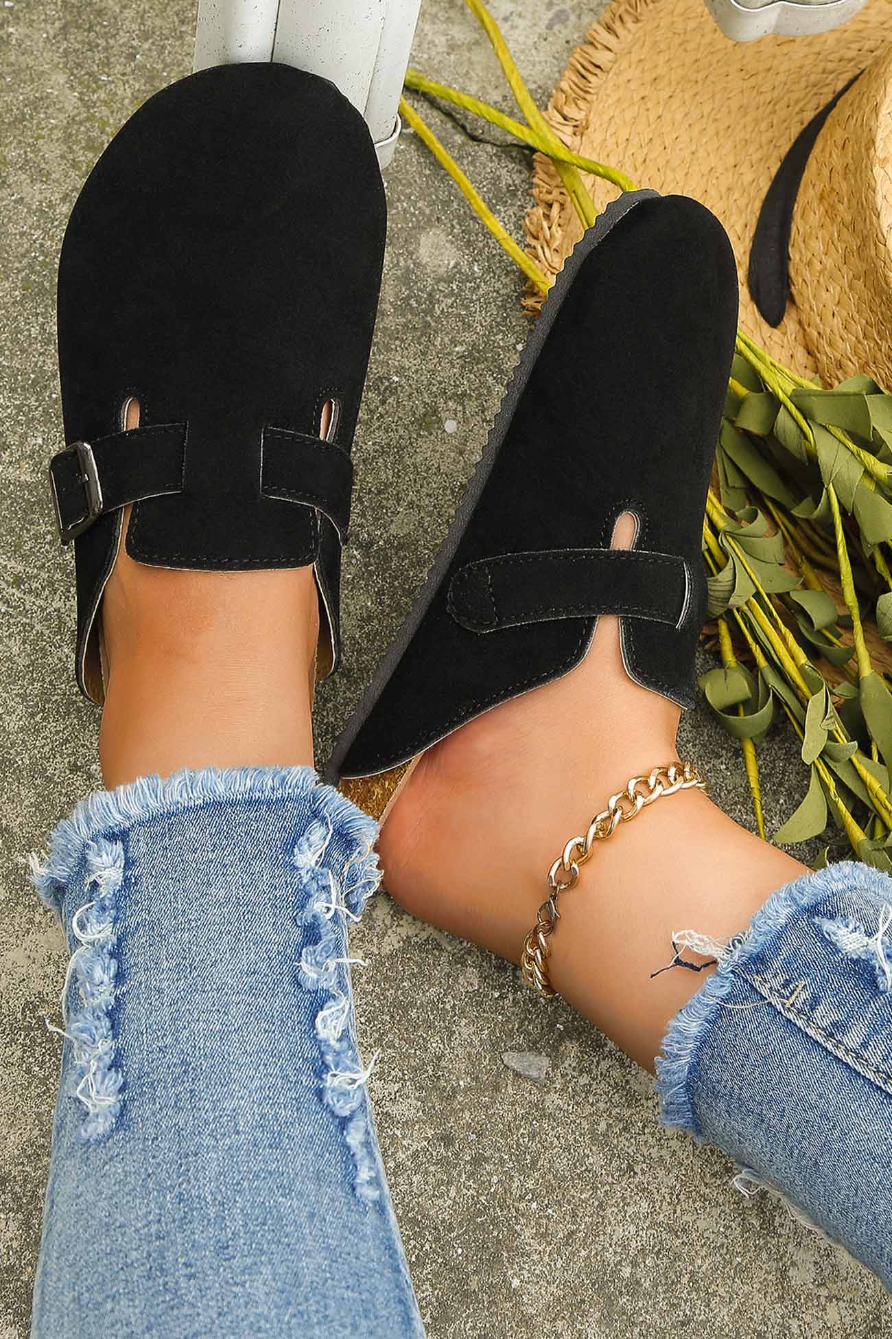New Fashion Spring Outfit Half-toe Slip On Flat Slippers