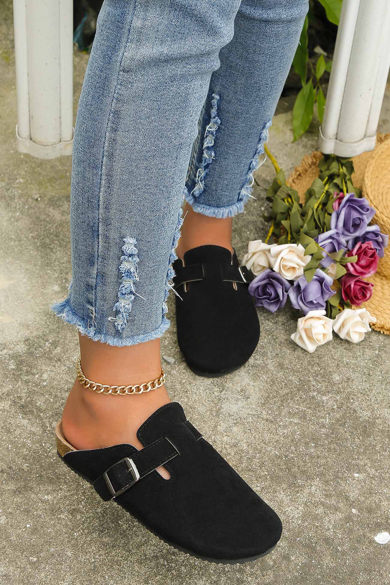 New Fashion Spring Outfit Half-toe Slip On Flat Slippers