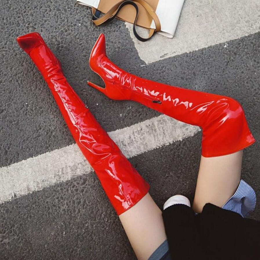 High Heel Over Knee Patent Boots GS233
