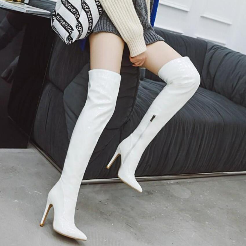 High Heel Over Knee Patent Boots GS233