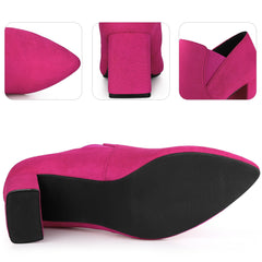 Hot Pink Pointy Suede Ankle Boots