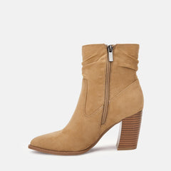 Khaki Slouchy Suede Ankle Boots