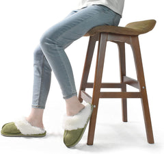 Green Fluffy Memory Foam Non-Slip Winter House Slippers