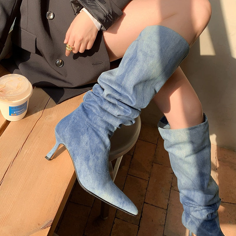 Kylee Denim Slouchy Boots