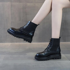 Lace Up Ankle Strap Boots For Petite Feet DS389