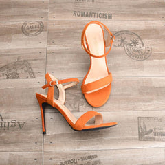 Ladies Petite Feet Open Toe Ankle Strap Suede Heels ES39