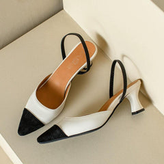 Ladies Small Feet Slingback Heels With Toe Cap MS255