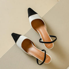 Ladies Small Feet Slingback Heels With Toe Cap MS255