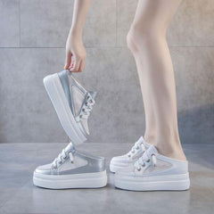 Ladies Small Size Lace Mesh Hidden Heel Sneakers SS253