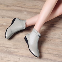 Leather Round Toe Booties GS273