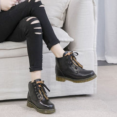 Leather Fur Boots For Small Feet AP108