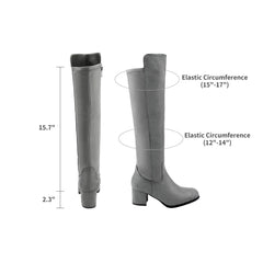 Light Grey Pixie Black Knee High Fashion Boots