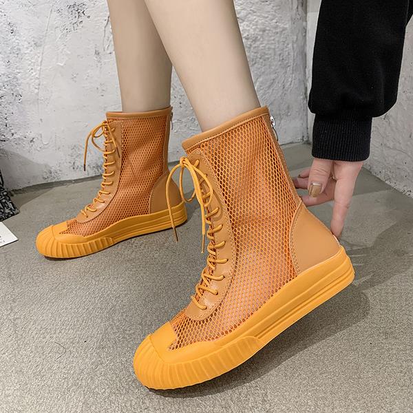 Mina Mesh Lace Up Sneaker Boots - 3 Colors