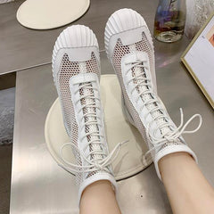 Mina Mesh Lace Up Sneaker Boots - 3 Colors