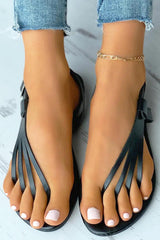 New Fashion Spring Outfit Multi Strap Toe Post Slingback Flat Sandals